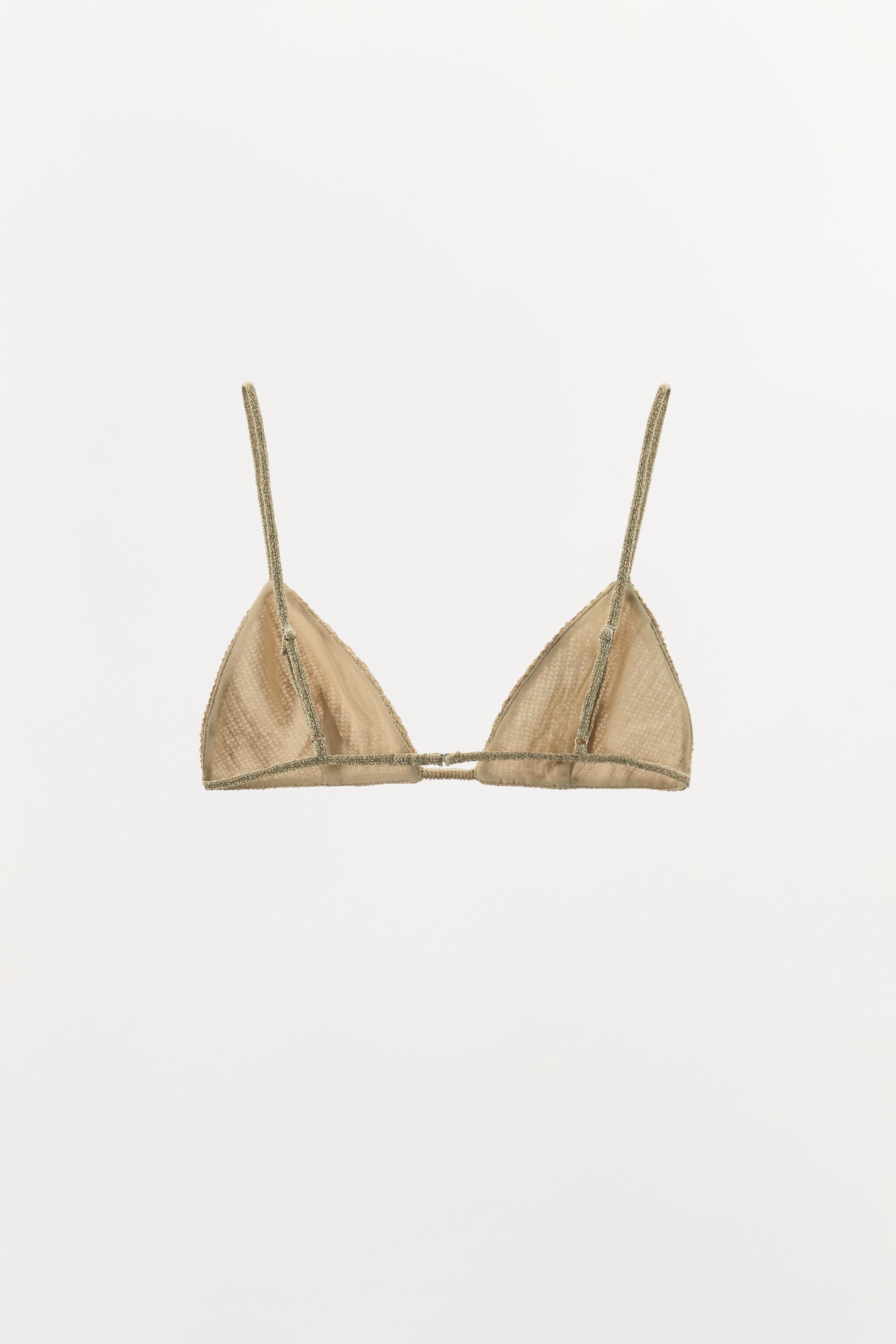 METALLIC THREAD SEQUIN TRIANGLE BRALETTE